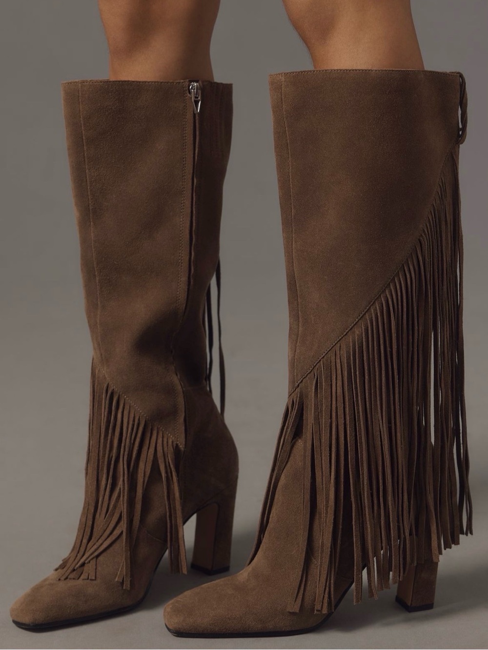 Dolce Vita Giano Suede Fringe Boots Size 9.5 40.5